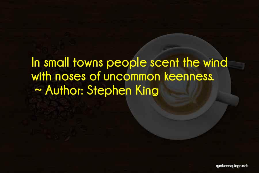 Stephen King Quotes: In Small Towns People Scent The Wind With Noses Of Uncommon Keenness.