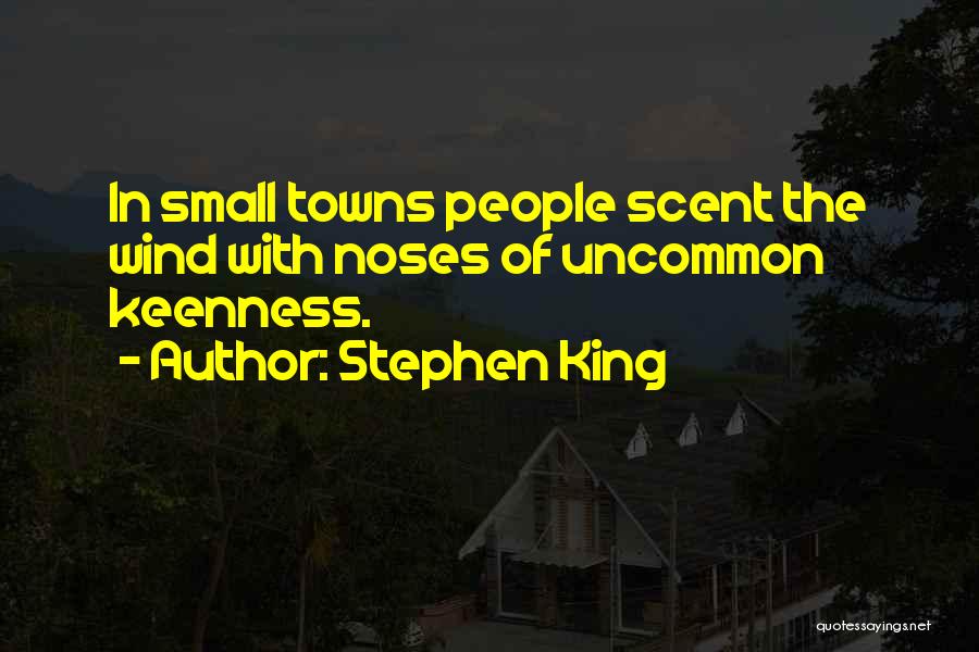 Stephen King Quotes: In Small Towns People Scent The Wind With Noses Of Uncommon Keenness.