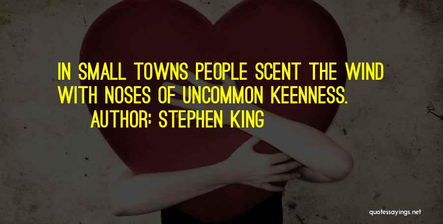 Stephen King Quotes: In Small Towns People Scent The Wind With Noses Of Uncommon Keenness.