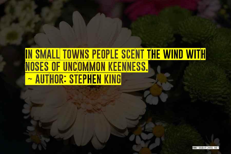 Stephen King Quotes: In Small Towns People Scent The Wind With Noses Of Uncommon Keenness.