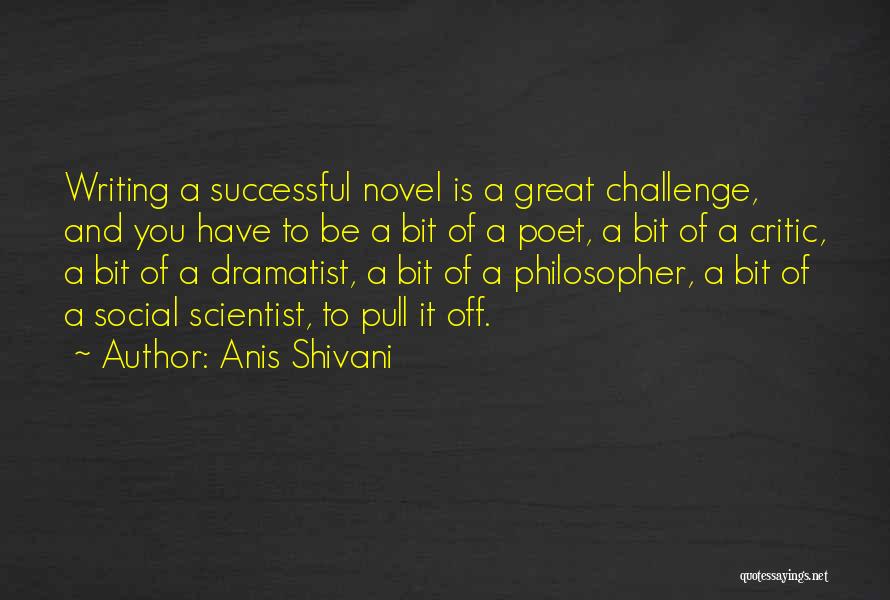 Anis Shivani Quotes: Writing A Successful Novel Is A Great Challenge, And You Have To Be A Bit Of A Poet, A Bit