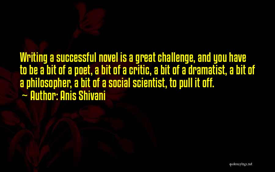 Anis Shivani Quotes: Writing A Successful Novel Is A Great Challenge, And You Have To Be A Bit Of A Poet, A Bit