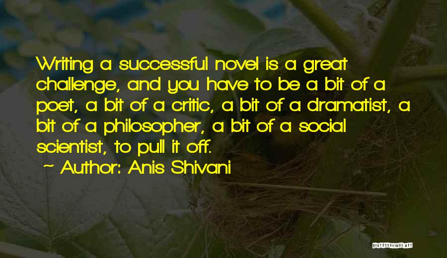 Anis Shivani Quotes: Writing A Successful Novel Is A Great Challenge, And You Have To Be A Bit Of A Poet, A Bit