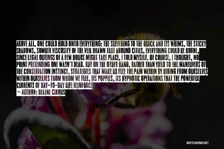 Helene Cixous Quotes: Above All, One Could Hold Onto Everything: The Suffering To The Quick And Its Whims, The Sticky Shadows, Somber Viscosity