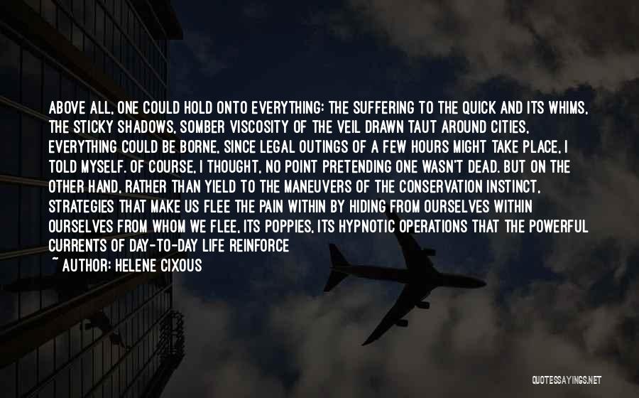 Helene Cixous Quotes: Above All, One Could Hold Onto Everything: The Suffering To The Quick And Its Whims, The Sticky Shadows, Somber Viscosity