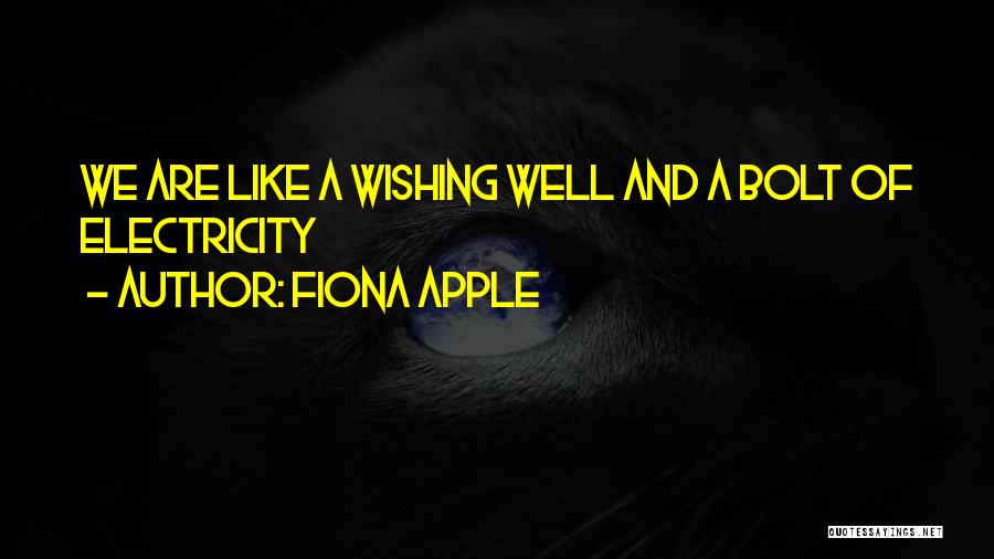 Fiona Apple Quotes: We Are Like A Wishing Well And A Bolt Of Electricity