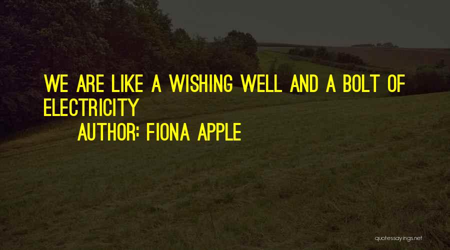 Fiona Apple Quotes: We Are Like A Wishing Well And A Bolt Of Electricity