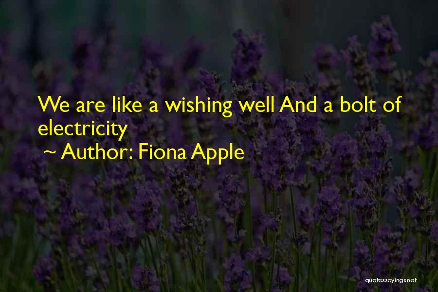 Fiona Apple Quotes: We Are Like A Wishing Well And A Bolt Of Electricity