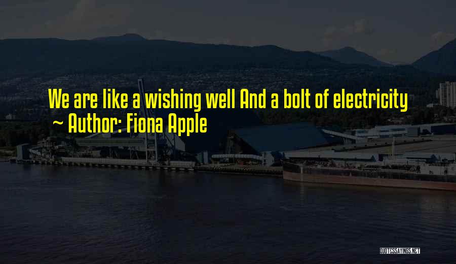 Fiona Apple Quotes: We Are Like A Wishing Well And A Bolt Of Electricity