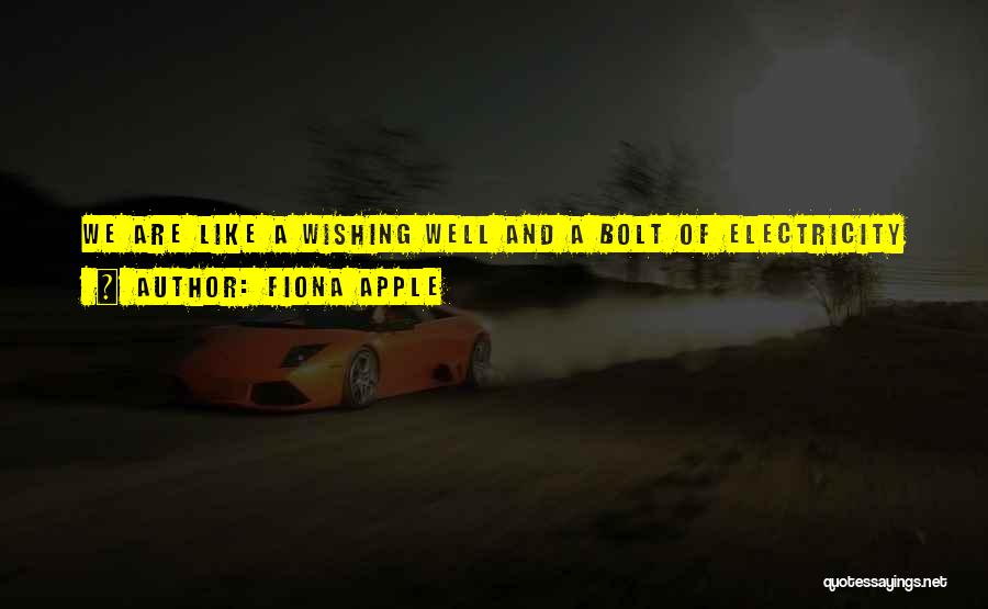 Fiona Apple Quotes: We Are Like A Wishing Well And A Bolt Of Electricity