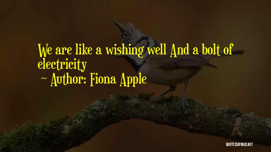 Fiona Apple Quotes: We Are Like A Wishing Well And A Bolt Of Electricity