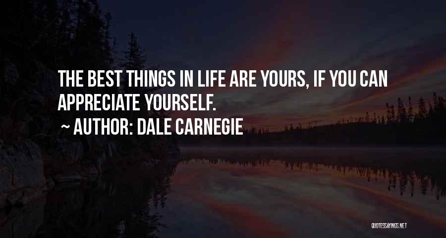 Dale Carnegie Quotes: The Best Things In Life Are Yours, If You Can Appreciate Yourself.