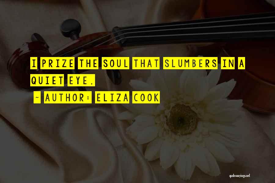 Eliza Cook Quotes: I Prize The Soul That Slumbers In A Quiet Eye.
