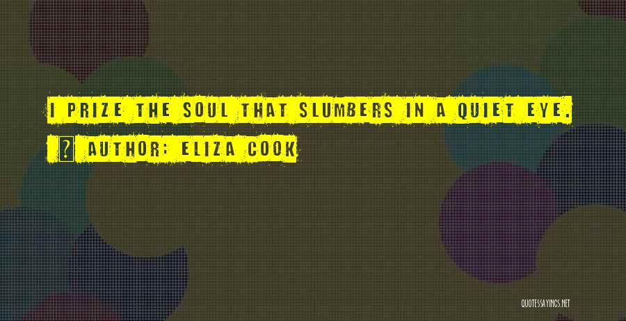 Eliza Cook Quotes: I Prize The Soul That Slumbers In A Quiet Eye.