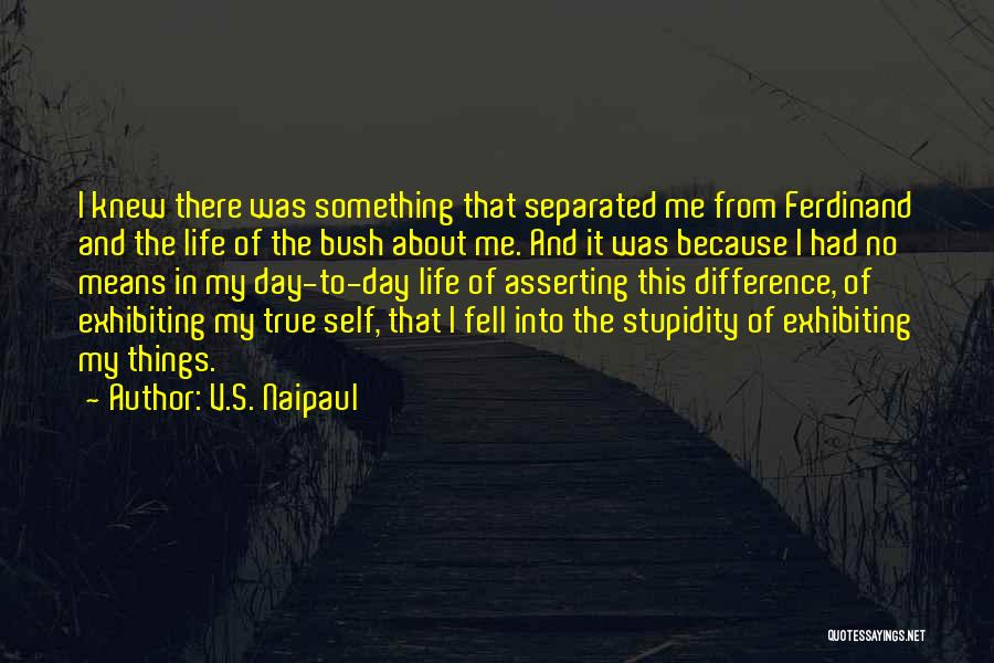 V.S. Naipaul Quotes: I Knew There Was Something That Separated Me From Ferdinand And The Life Of The Bush About Me. And It