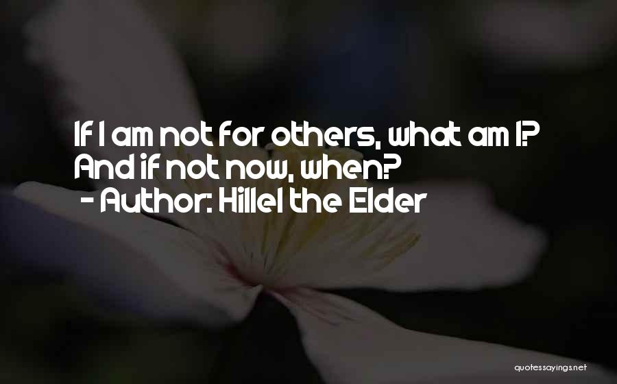 Hillel The Elder Quotes: If I Am Not For Others, What Am I? And If Not Now, When?