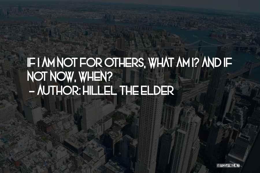Hillel The Elder Quotes: If I Am Not For Others, What Am I? And If Not Now, When?