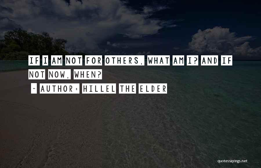 Hillel The Elder Quotes: If I Am Not For Others, What Am I? And If Not Now, When?