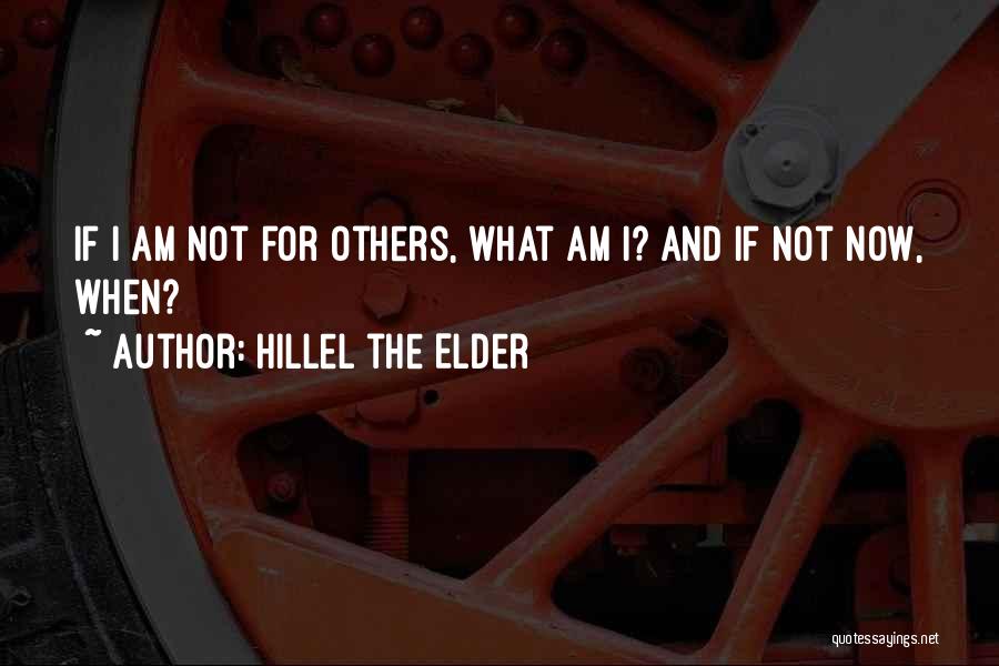 Hillel The Elder Quotes: If I Am Not For Others, What Am I? And If Not Now, When?