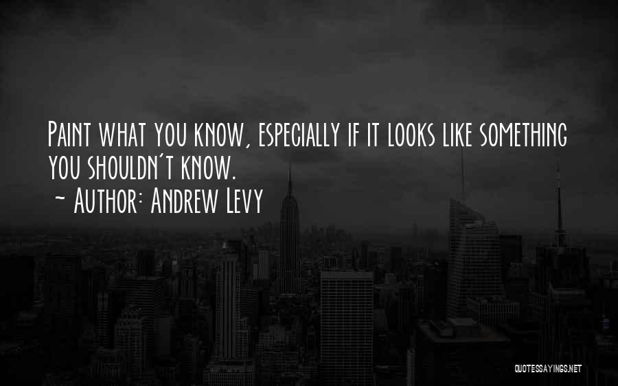 Andrew Levy Quotes: Paint What You Know, Especially If It Looks Like Something You Shouldn't Know.