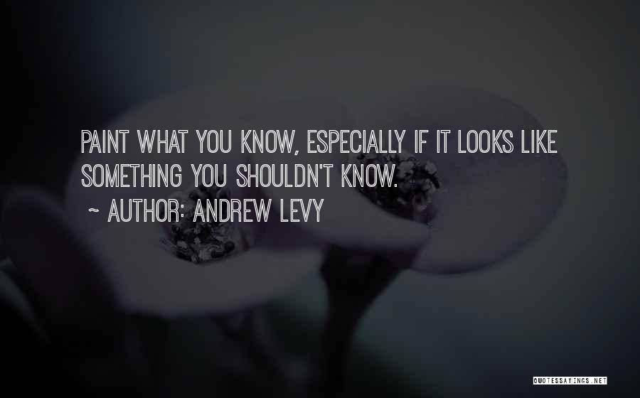 Andrew Levy Quotes: Paint What You Know, Especially If It Looks Like Something You Shouldn't Know.