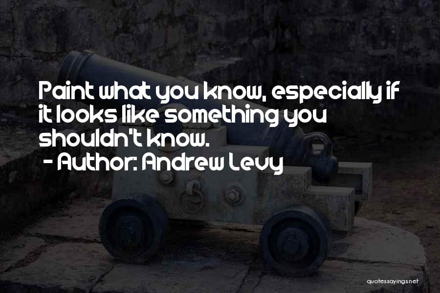 Andrew Levy Quotes: Paint What You Know, Especially If It Looks Like Something You Shouldn't Know.