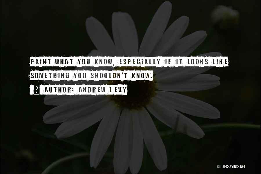 Andrew Levy Quotes: Paint What You Know, Especially If It Looks Like Something You Shouldn't Know.