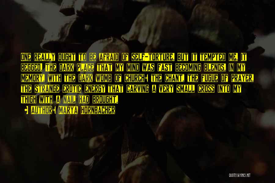 Marya Hornbacher Quotes: One Really Ought To Be Afraid Of Self-torture. But It Tempted Me. It Begged. The Dark Place That My Mind