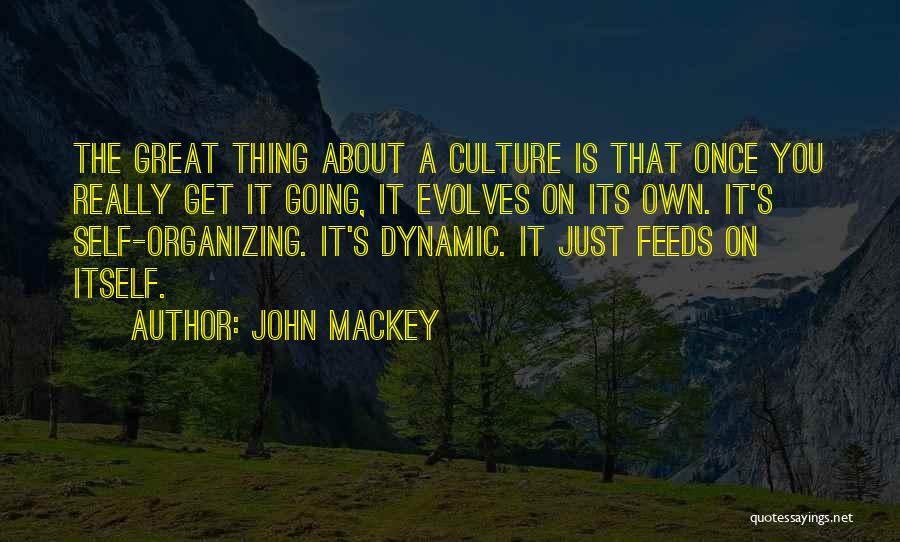 John Mackey Quotes: The Great Thing About A Culture Is That Once You Really Get It Going, It Evolves On Its Own. It's