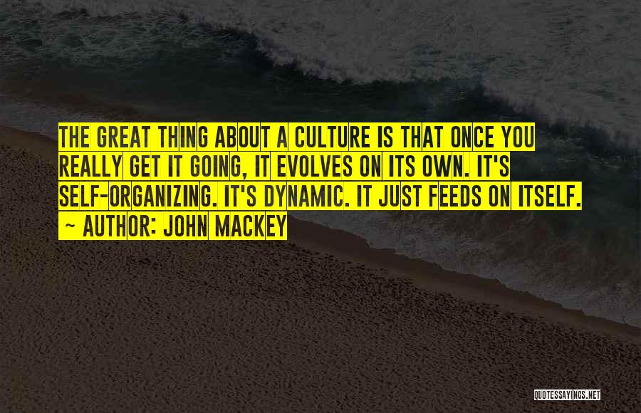 John Mackey Quotes: The Great Thing About A Culture Is That Once You Really Get It Going, It Evolves On Its Own. It's