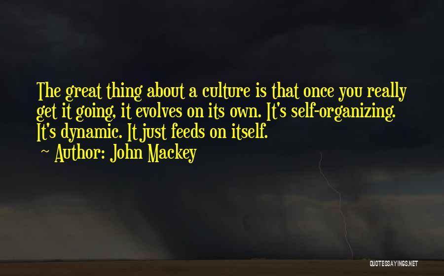 John Mackey Quotes: The Great Thing About A Culture Is That Once You Really Get It Going, It Evolves On Its Own. It's