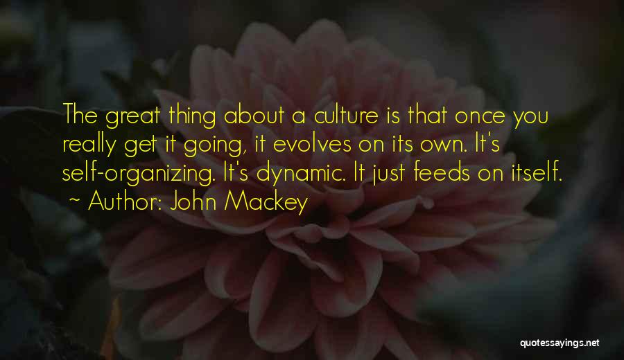 John Mackey Quotes: The Great Thing About A Culture Is That Once You Really Get It Going, It Evolves On Its Own. It's