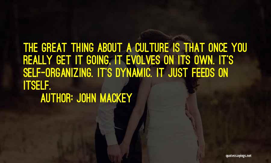 John Mackey Quotes: The Great Thing About A Culture Is That Once You Really Get It Going, It Evolves On Its Own. It's