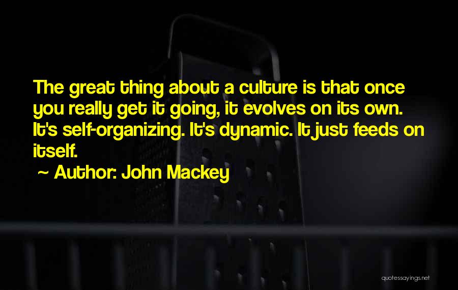 John Mackey Quotes: The Great Thing About A Culture Is That Once You Really Get It Going, It Evolves On Its Own. It's
