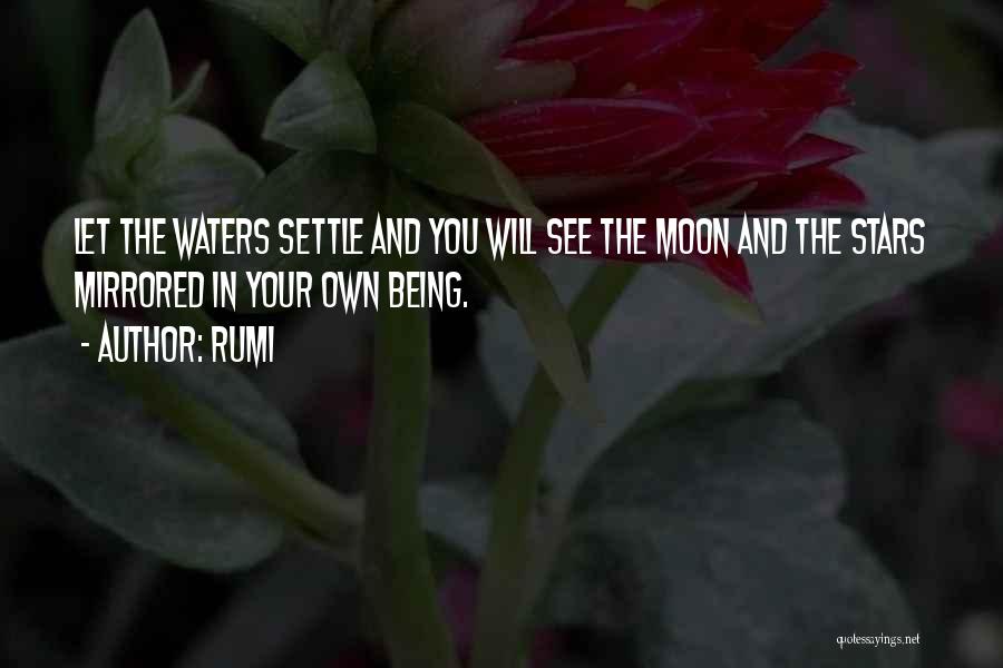 Rumi Quotes: Let The Waters Settle And You Will See The Moon And The Stars Mirrored In Your Own Being.