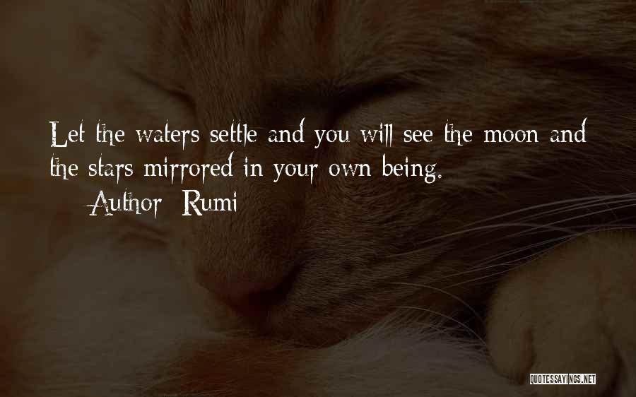 Rumi Quotes: Let The Waters Settle And You Will See The Moon And The Stars Mirrored In Your Own Being.