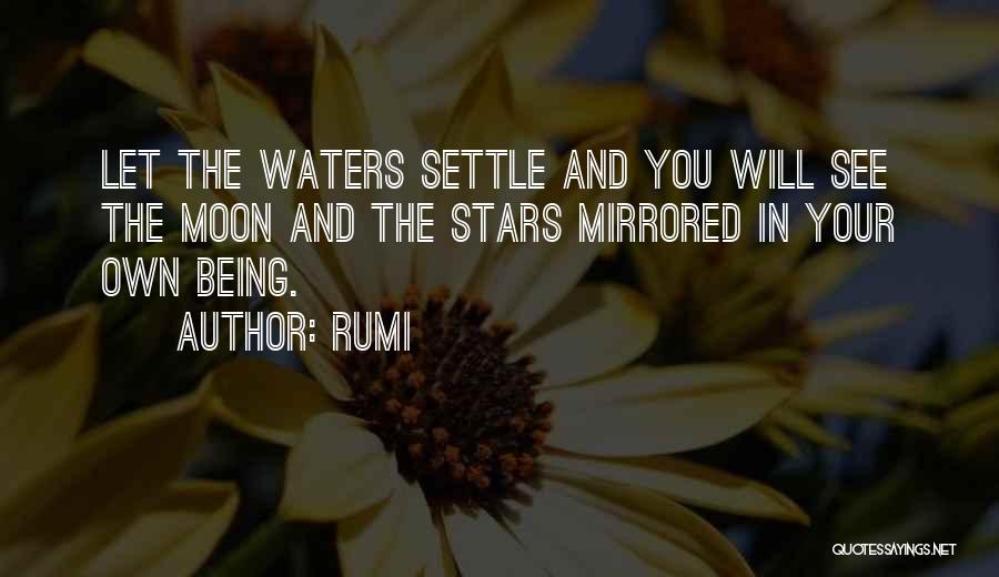 Rumi Quotes: Let The Waters Settle And You Will See The Moon And The Stars Mirrored In Your Own Being.
