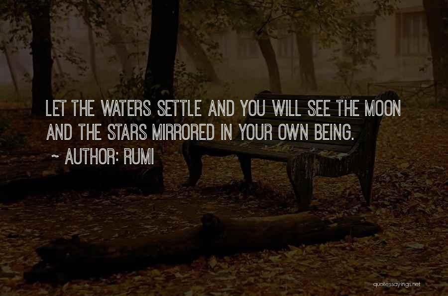 Rumi Quotes: Let The Waters Settle And You Will See The Moon And The Stars Mirrored In Your Own Being.