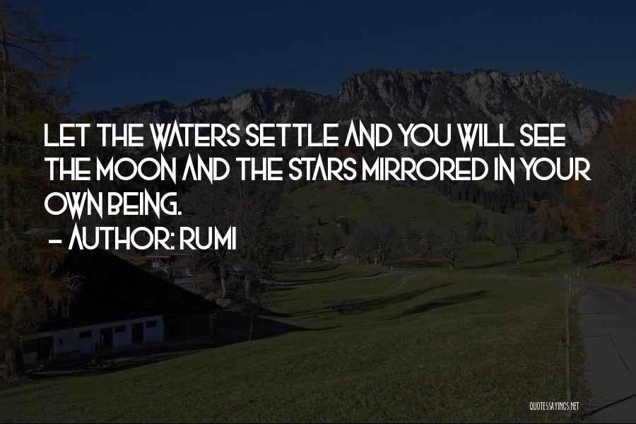 Rumi Quotes: Let The Waters Settle And You Will See The Moon And The Stars Mirrored In Your Own Being.