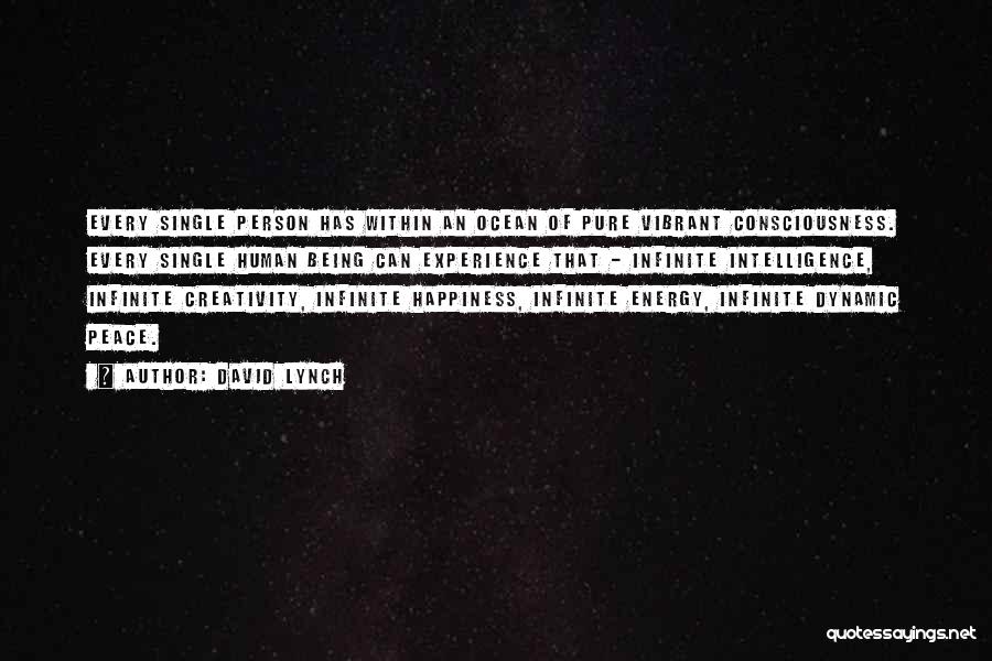 David Lynch Quotes: Every Single Person Has Within An Ocean Of Pure Vibrant Consciousness. Every Single Human Being Can Experience That - Infinite