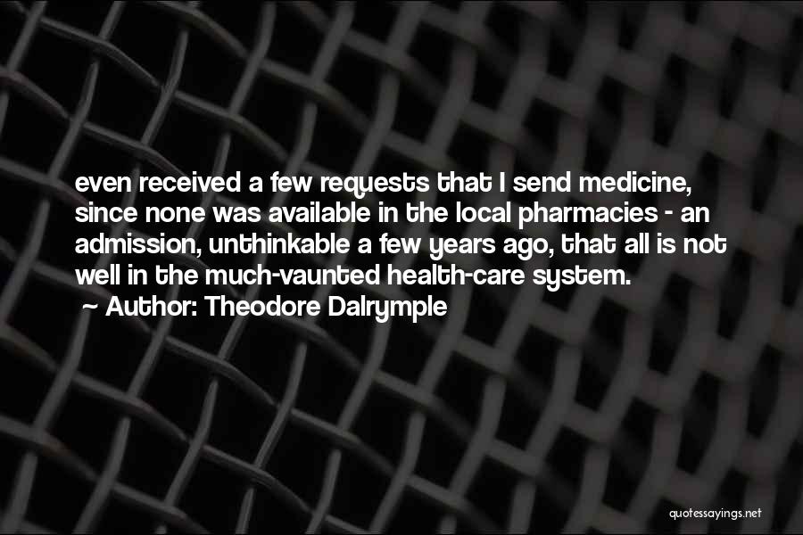 Theodore Dalrymple Quotes: Even Received A Few Requests That I Send Medicine, Since None Was Available In The Local Pharmacies - An Admission,