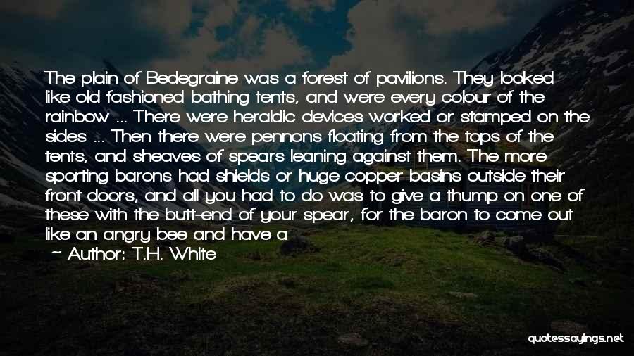 T.H. White Quotes: The Plain Of Bedegraine Was A Forest Of Pavilions. They Looked Like Old-fashioned Bathing Tents, And Were Every Colour Of