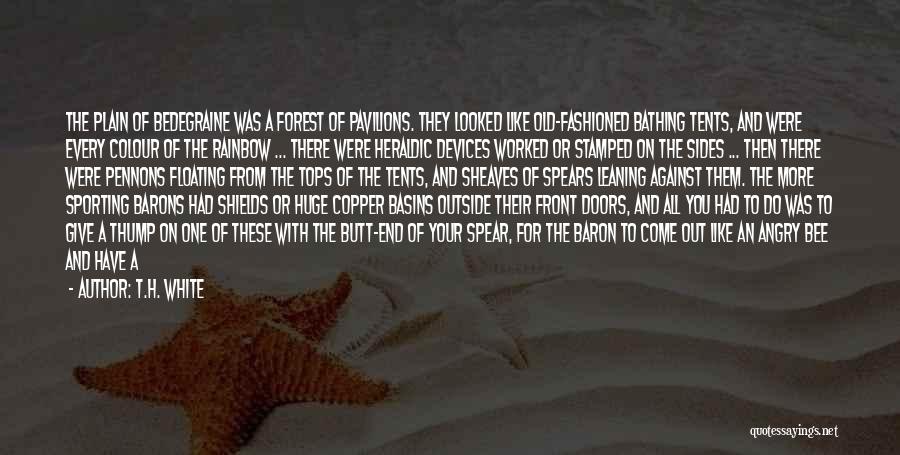 T.H. White Quotes: The Plain Of Bedegraine Was A Forest Of Pavilions. They Looked Like Old-fashioned Bathing Tents, And Were Every Colour Of