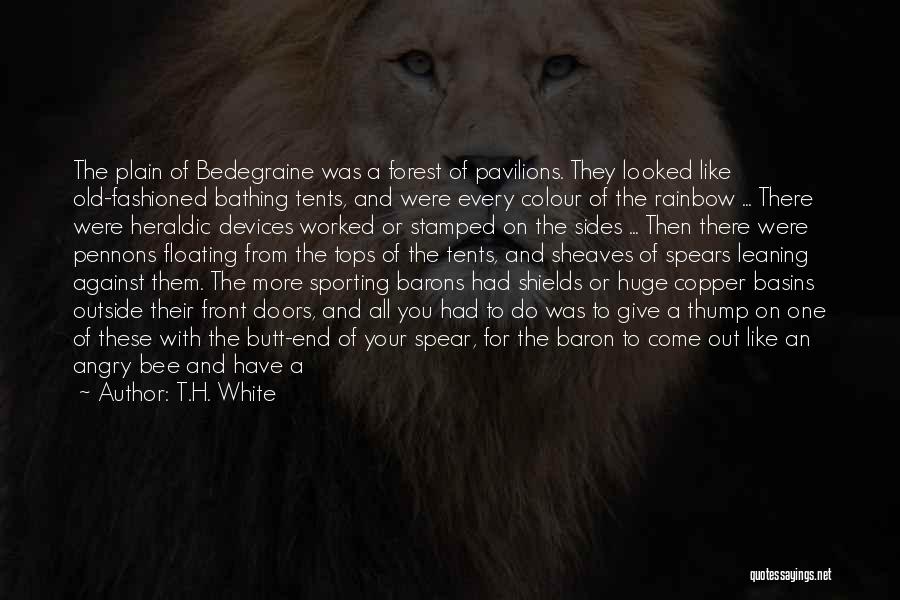 T.H. White Quotes: The Plain Of Bedegraine Was A Forest Of Pavilions. They Looked Like Old-fashioned Bathing Tents, And Were Every Colour Of