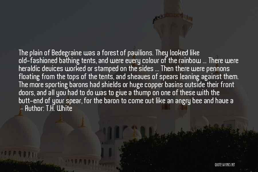 T.H. White Quotes: The Plain Of Bedegraine Was A Forest Of Pavilions. They Looked Like Old-fashioned Bathing Tents, And Were Every Colour Of
