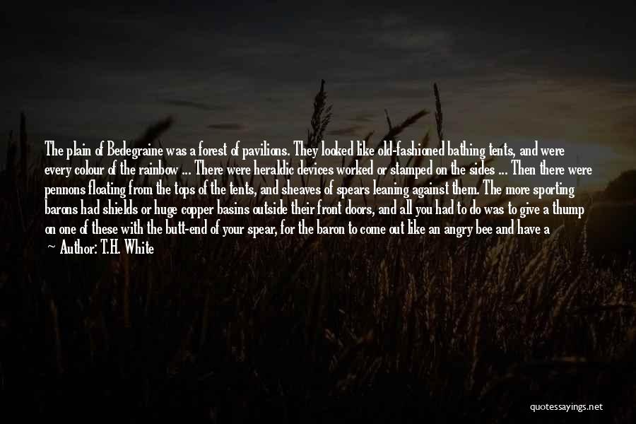 T.H. White Quotes: The Plain Of Bedegraine Was A Forest Of Pavilions. They Looked Like Old-fashioned Bathing Tents, And Were Every Colour Of