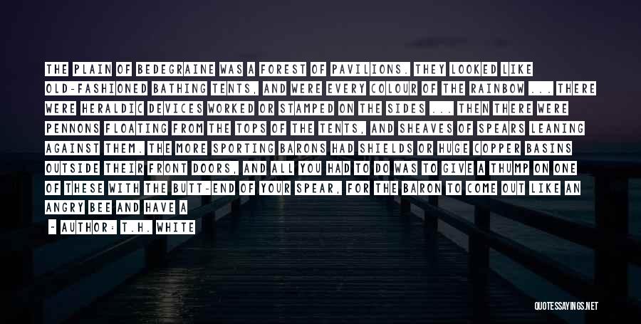 T.H. White Quotes: The Plain Of Bedegraine Was A Forest Of Pavilions. They Looked Like Old-fashioned Bathing Tents, And Were Every Colour Of