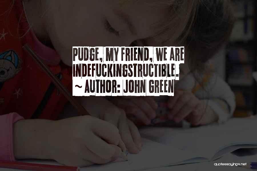 John Green Quotes: Pudge, My Friend, We Are Indefuckingstructible.