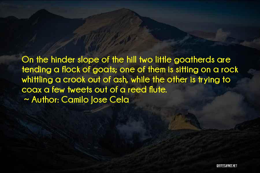 Camilo Jose Cela Quotes: On The Hinder Slope Of The Hill Two Little Goatherds Are Tending A Flock Of Goats; One Of Them Is