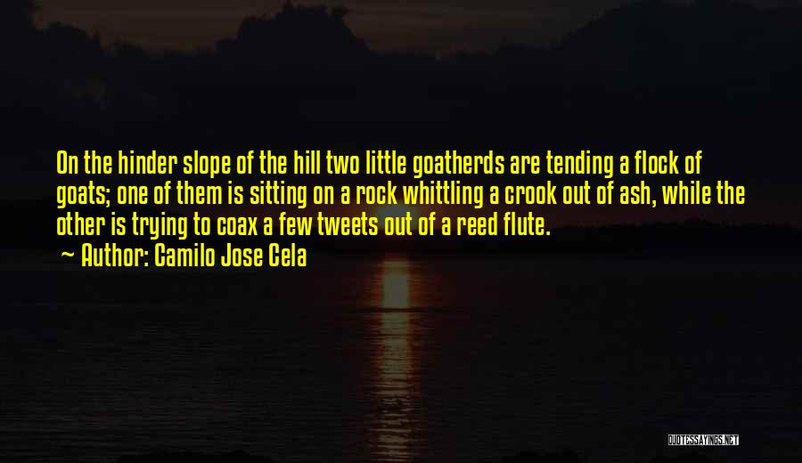 Camilo Jose Cela Quotes: On The Hinder Slope Of The Hill Two Little Goatherds Are Tending A Flock Of Goats; One Of Them Is